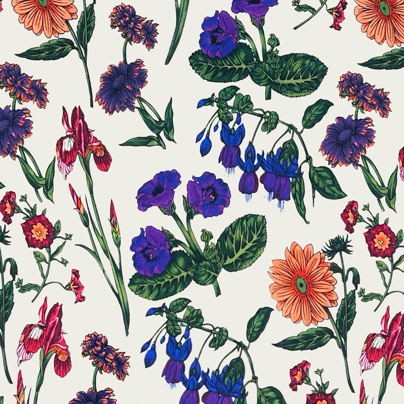 Load image into Gallery viewer, Dark Floral Meadow Crepe De Chine