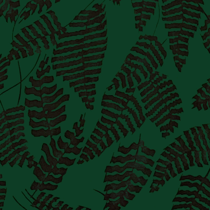 Load image into Gallery viewer, Dark Green Fern Leaves Crepe De Chine