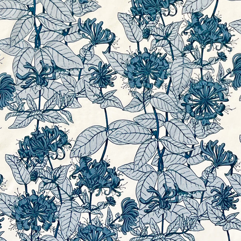 Load image into Gallery viewer, Dark Teal Floral Crepe De Chine