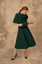 Load image into Gallery viewer, Darlena Cape Forest Green Cloqué