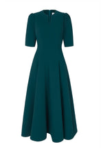 Load image into Gallery viewer, Darlena Dress Forest Green Cloqué