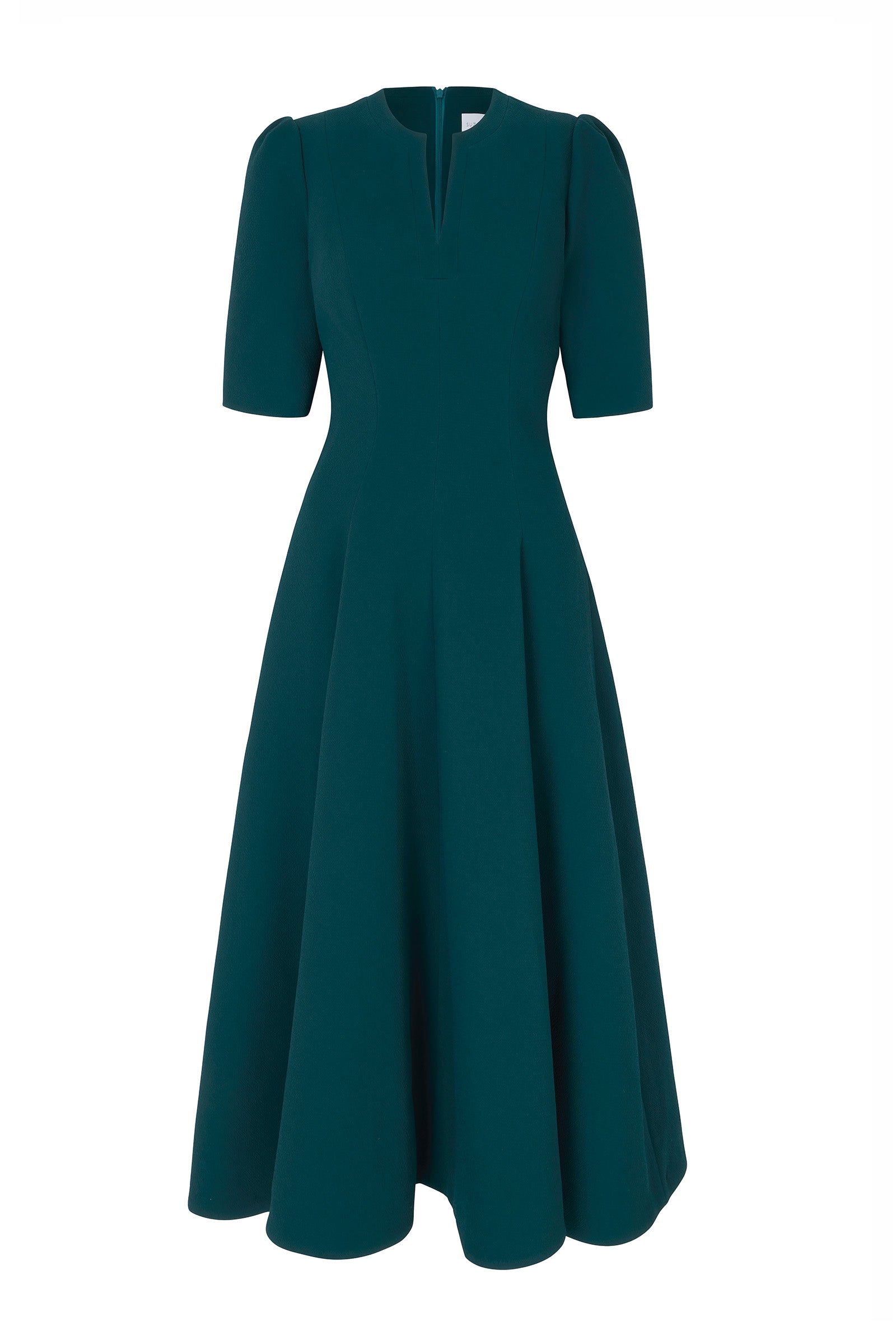 Darlena Dress Forest Green Cloqué