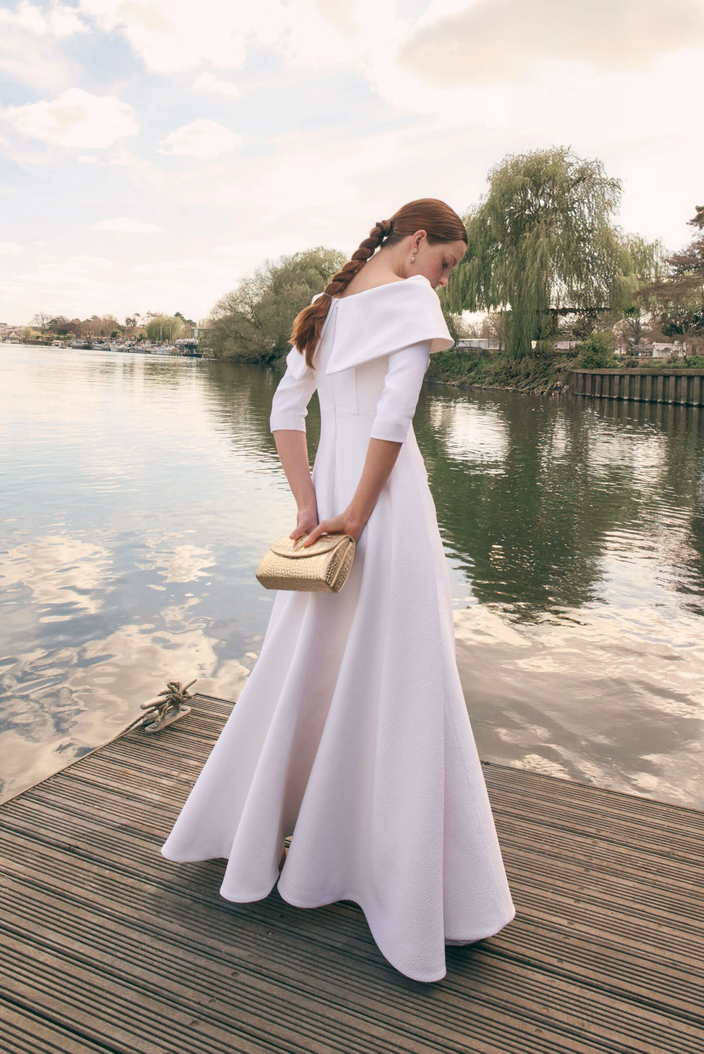 Load image into Gallery viewer, Debutante Floor Length Gown White
