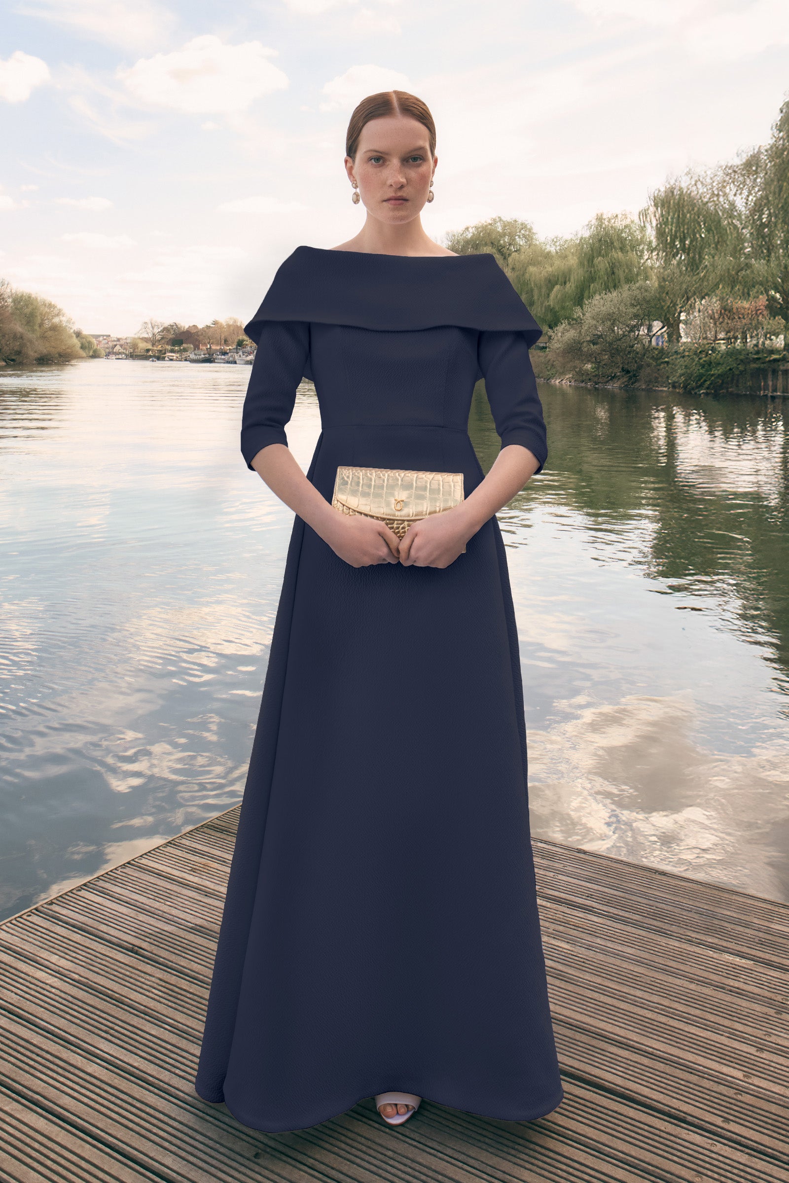 Debutante Floor Length Gown Navy