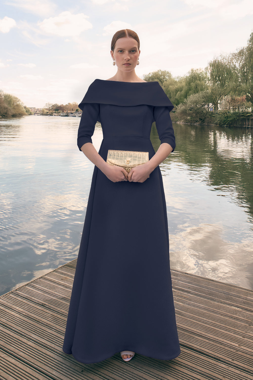 Load image into Gallery viewer, Debutante Floor Length Gown Navy