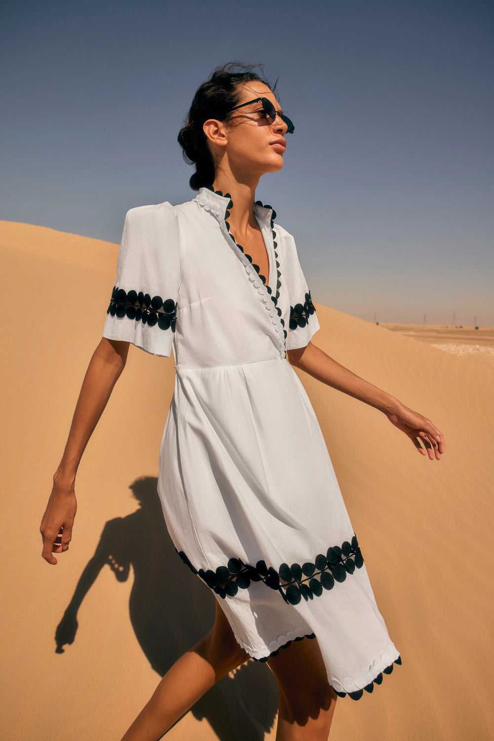 Load image into Gallery viewer, Delilah Embroidered Cotton Kaftan Dress