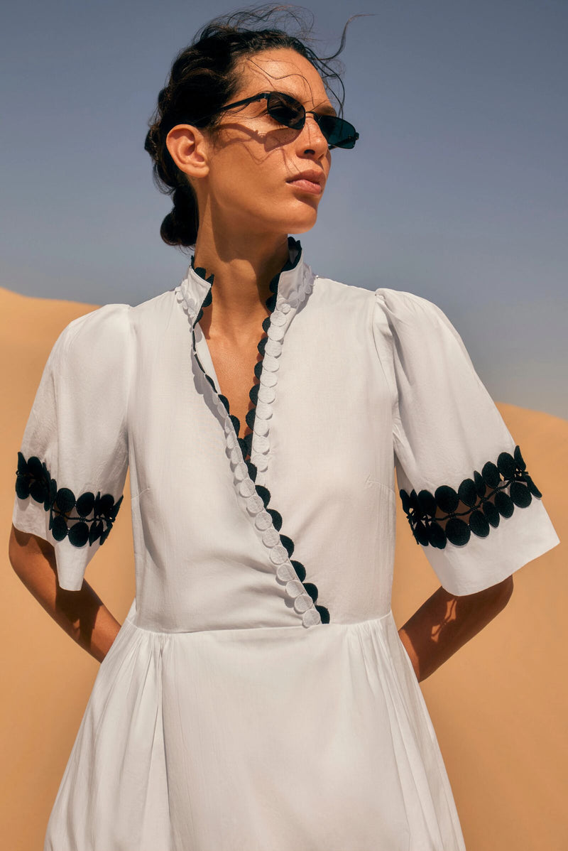 Load image into Gallery viewer, Delilah Embroidered Cotton Kaftan Dress - ARCHIVE SALE