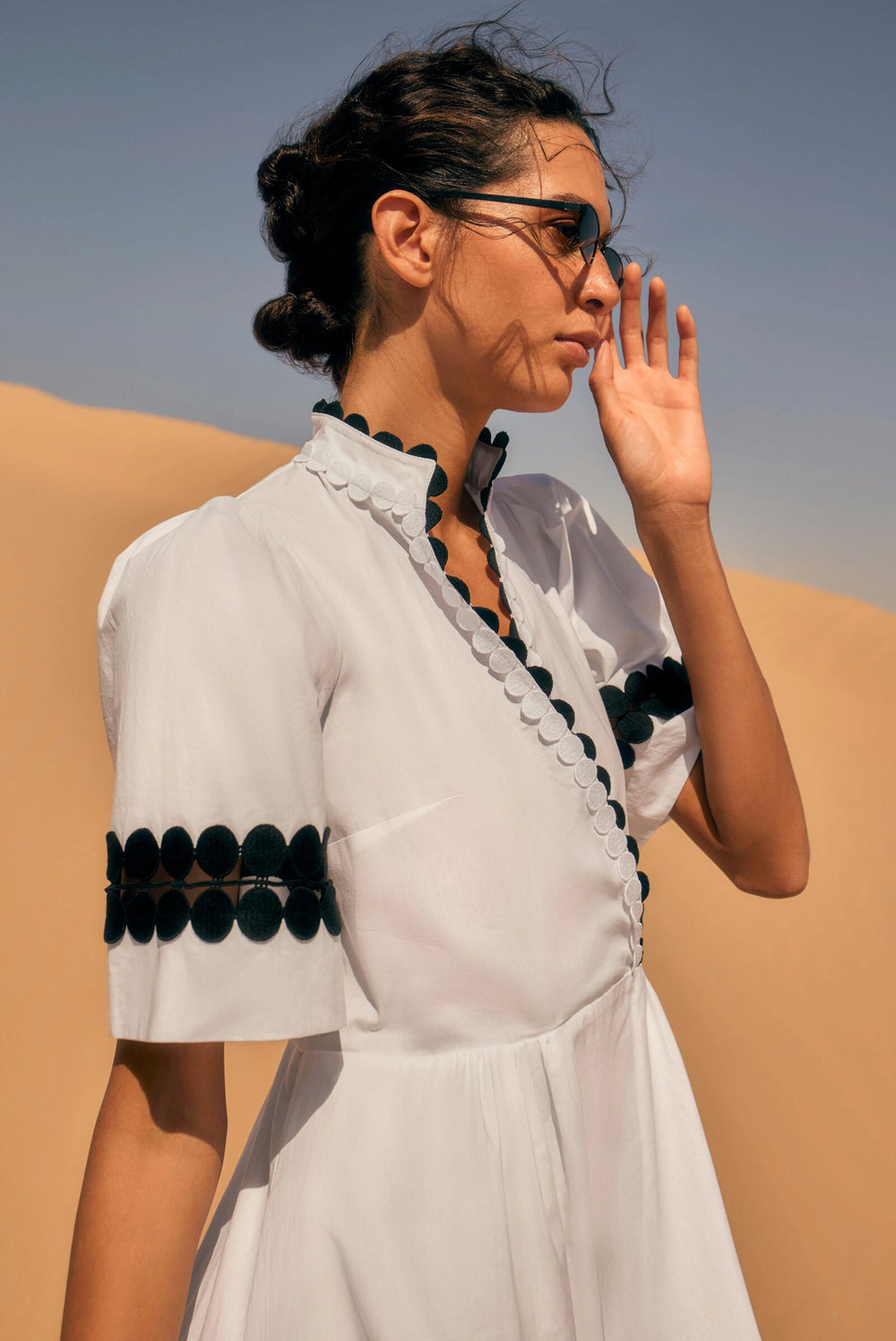 Load image into Gallery viewer, Delilah Embroidered Cotton Kaftan Dress