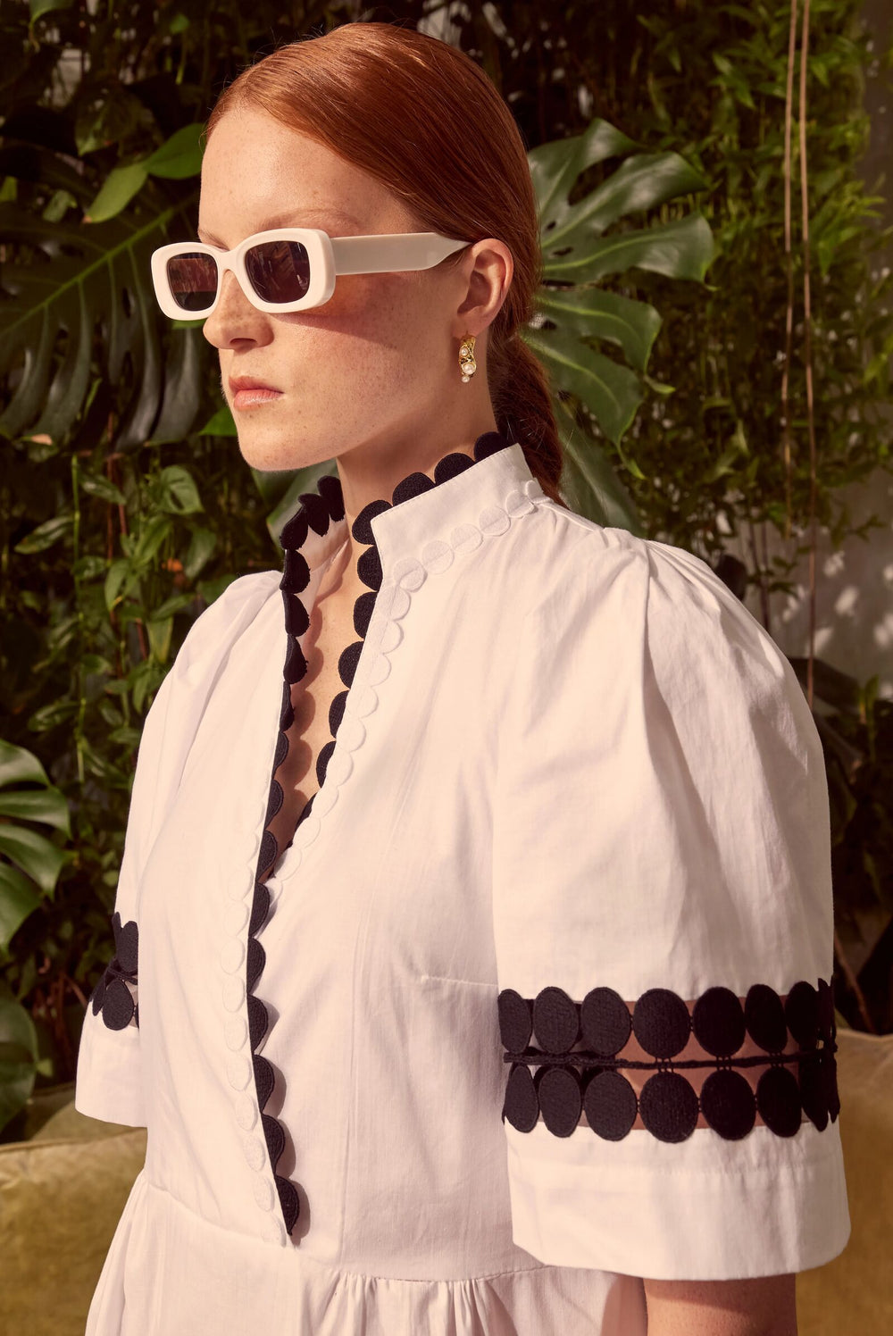 Load image into Gallery viewer, Delilah Embroidered Cotton Kaftan Dress