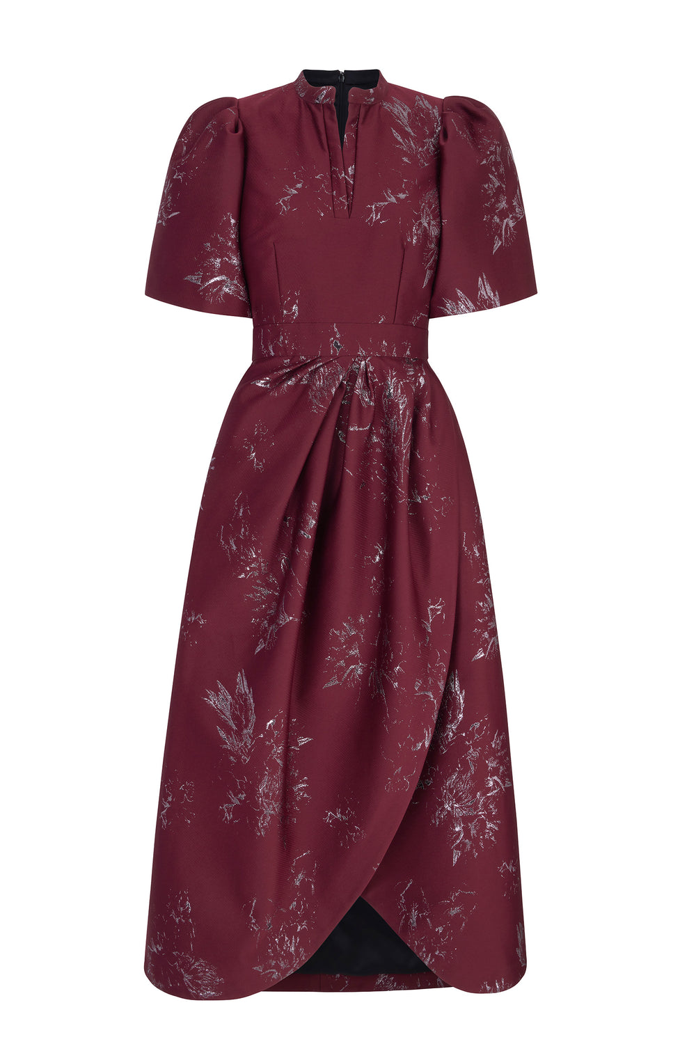 Load image into Gallery viewer, Delphine Dress Merlot Jacquard