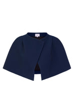 Load image into Gallery viewer, Delphine Cape Navy Cloqué
