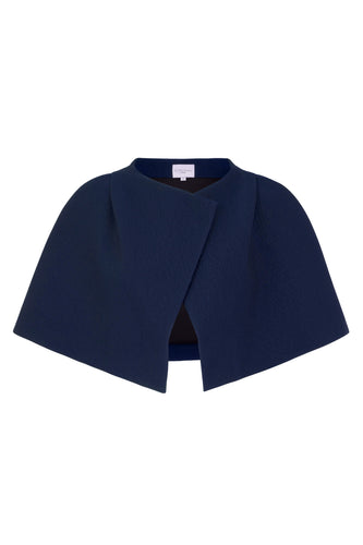 Delphine Cape Navy Cloqué