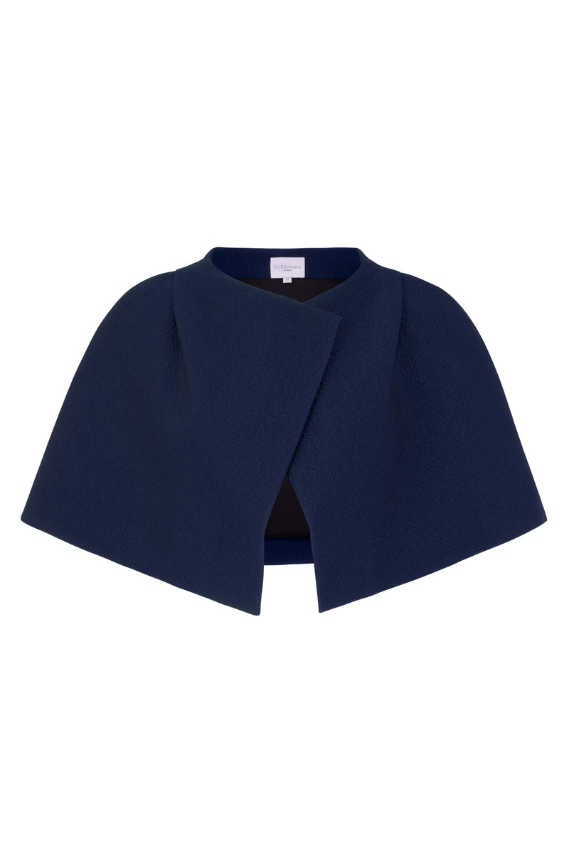 Delphine Cape Navy Cloqué