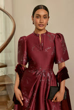 Load image into Gallery viewer, Delphine Dress Merlot Jacquard