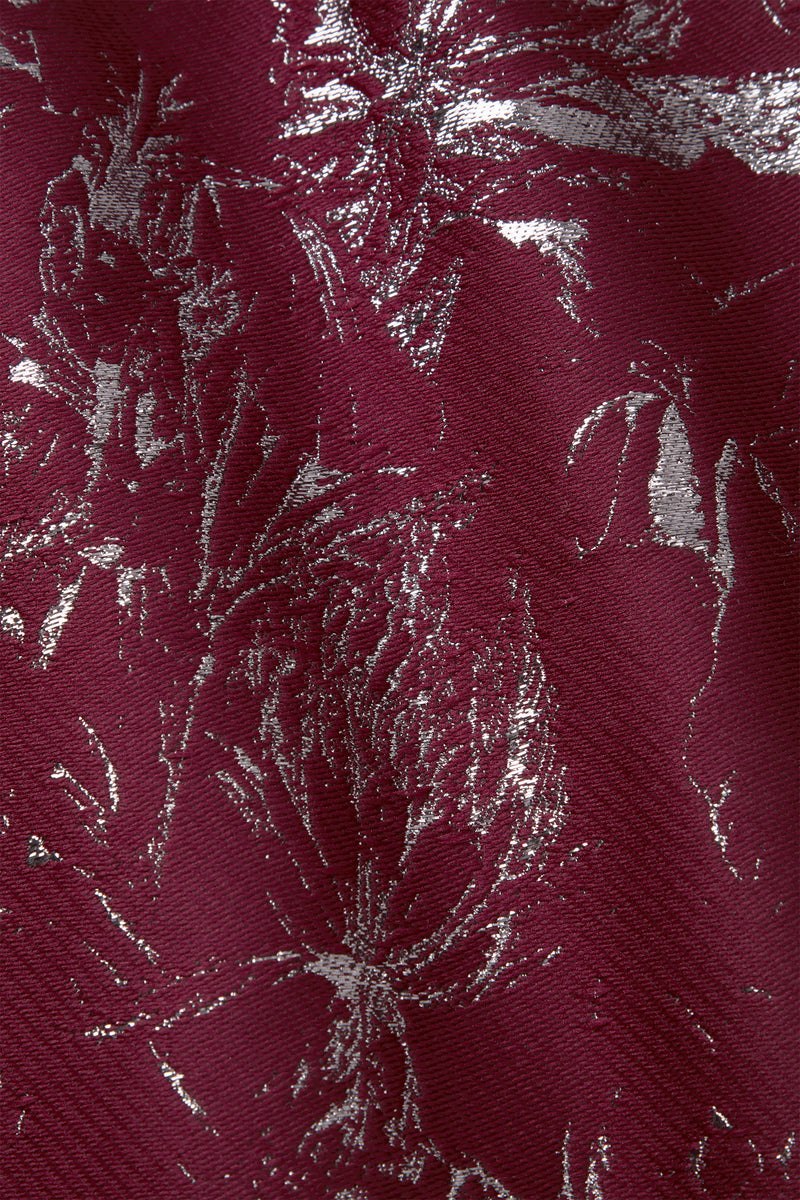 Load image into Gallery viewer, Delphine Dress Merlot Jacquard