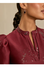 Load image into Gallery viewer, Delphine Dress Merlot Jacquard