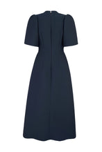 Load image into Gallery viewer, Delphine Dress Navy Cloqué