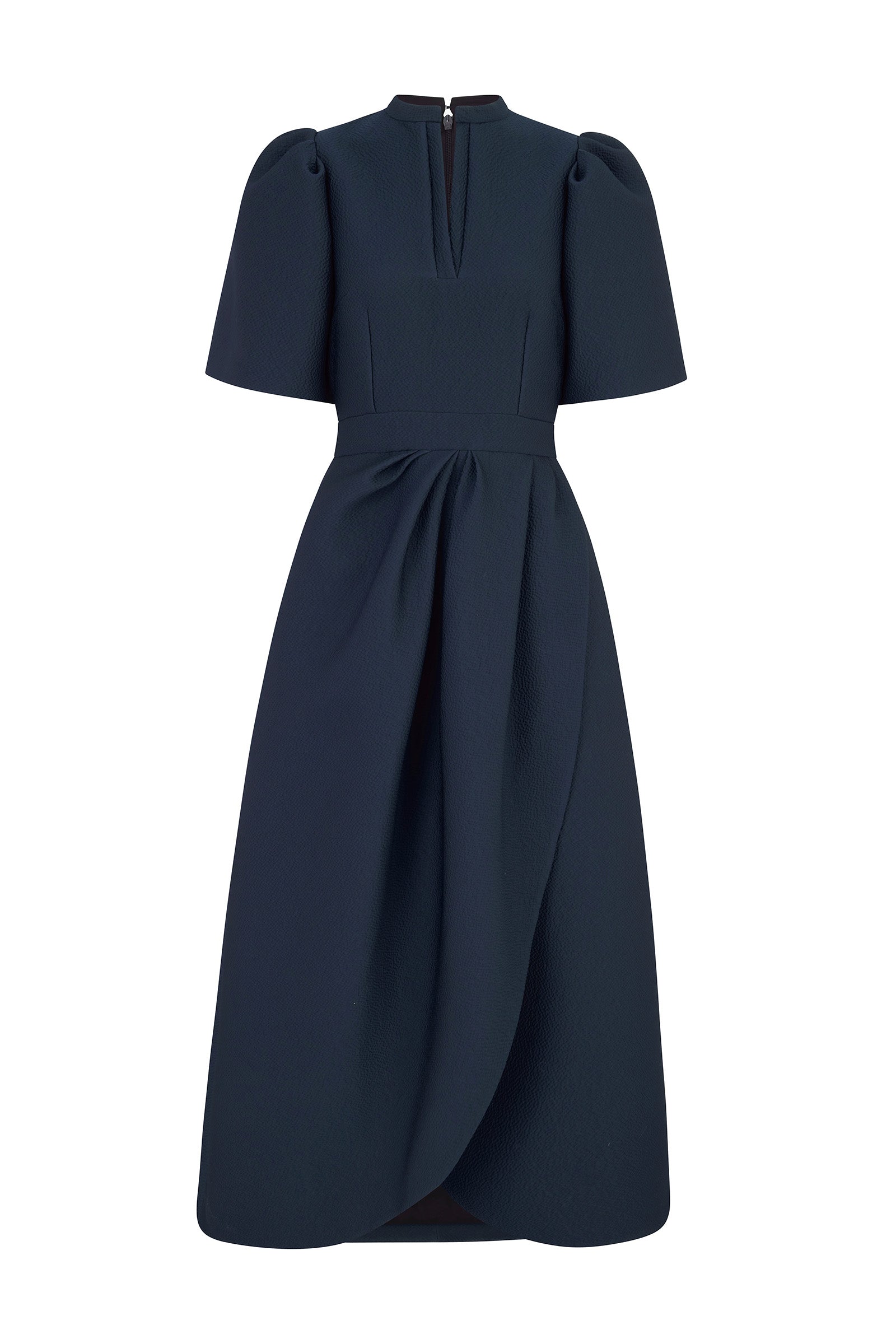 Delphine Dress Navy Cloqué