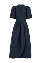Load image into Gallery viewer, Delphine Dress Navy Cloqué