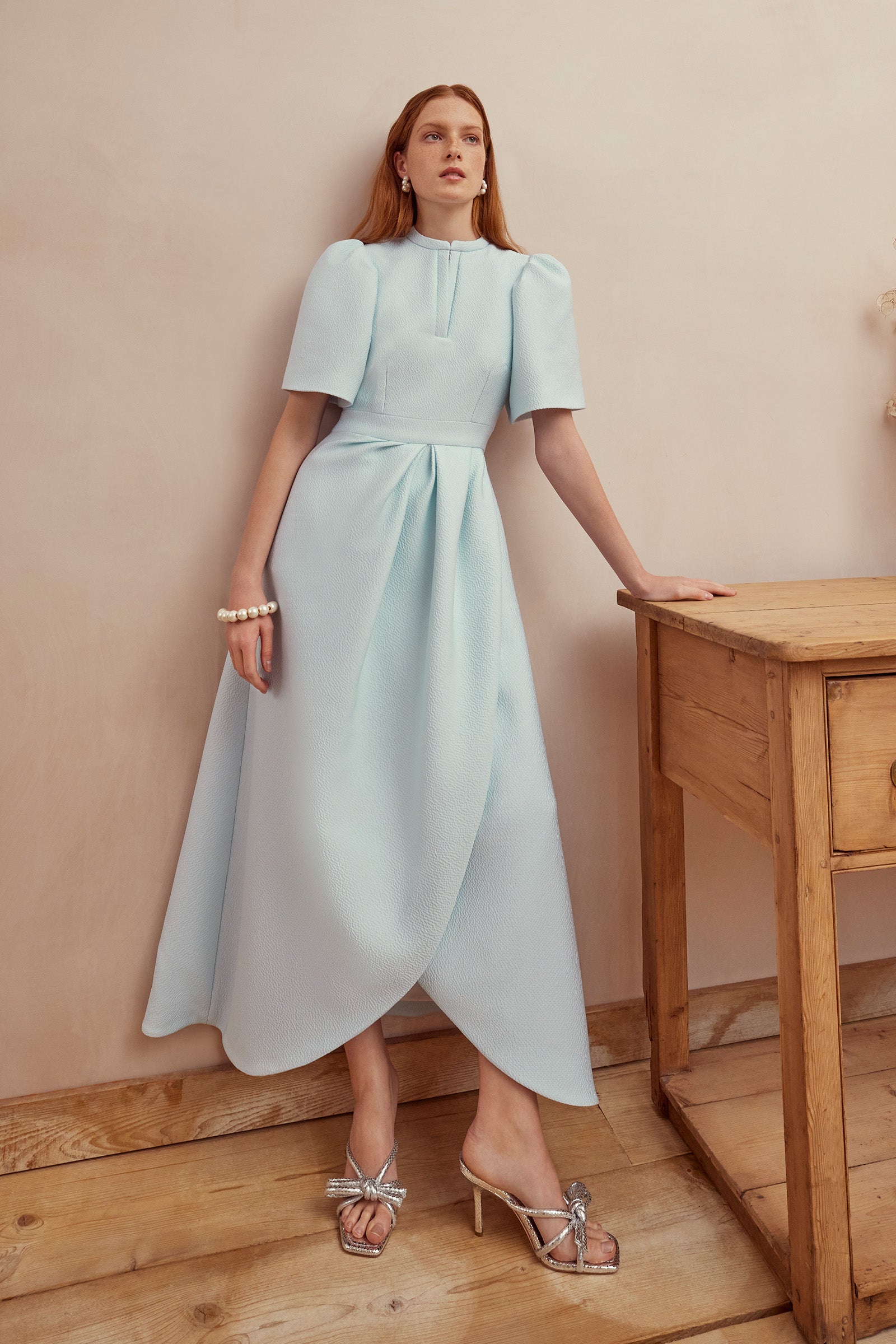 Suzannah London | Delphine Ice Blue Cloqué