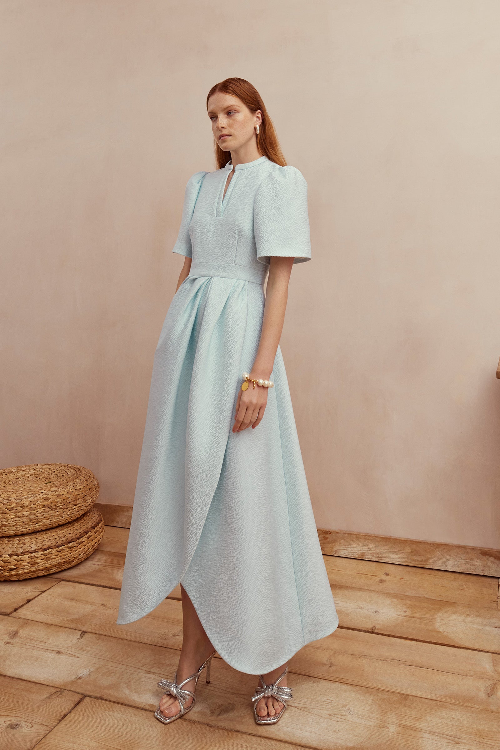 新品 Bibiy. DELPHINE TULLE DRESS Suzannah London | Delphine Ice Blue Cloqué