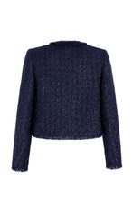 Load image into Gallery viewer, Edie Jacket Navy Metallic Tweed