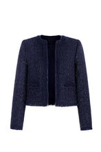 Load image into Gallery viewer, Edie Jacket Navy Metallic Tweed
