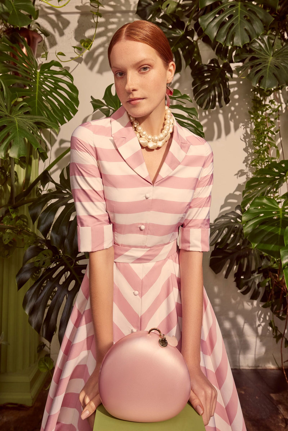Load image into Gallery viewer, Edith Striped Cotton Shirt Dress Pink