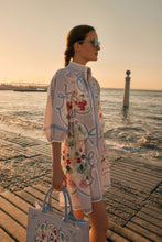Load image into Gallery viewer, Eleni Cotton Kaftan and Tote Set Greek Geraniums x Milly Jean