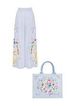 Load image into Gallery viewer, Eleni Cotton Trousers and Tote Set Greek Geraniums x Milly Jean
