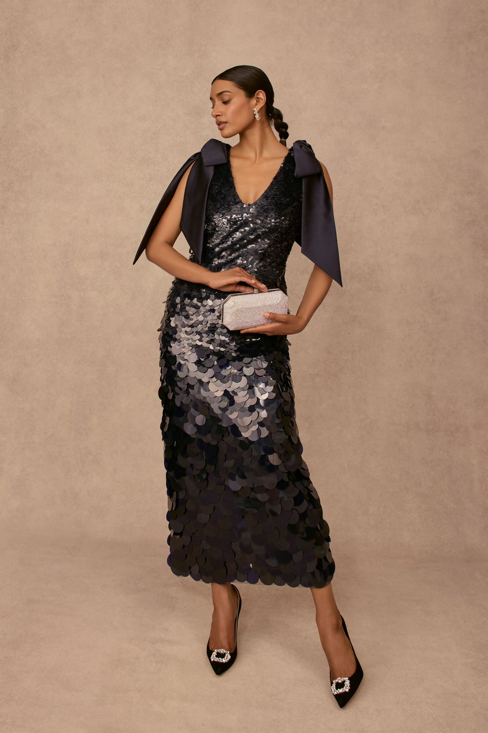 Load image into Gallery viewer, Ellington Gown Navy Sequins