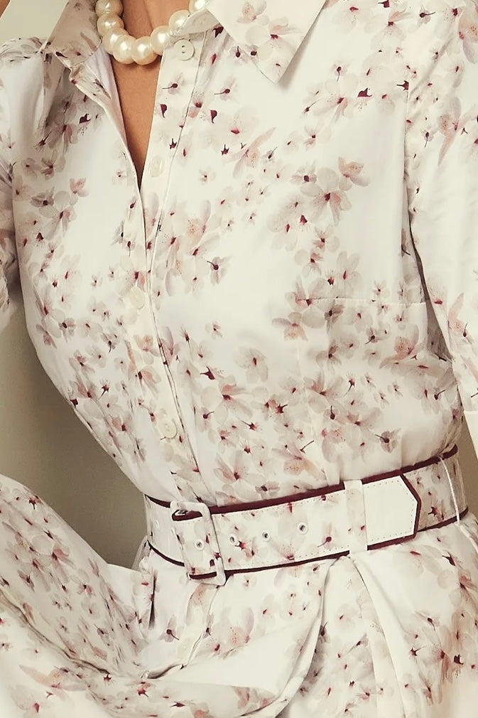 Load image into Gallery viewer, Flora Cherry Blossom Cotton Shirt Dress x Marieluise Bantel