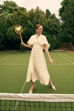 Load image into Gallery viewer, Florence Cape Dress Silk Crepe Vanilla