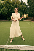 Load image into Gallery viewer, Florence Cape Dress Silk Crepe Vanilla