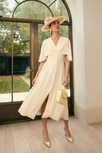 Load image into Gallery viewer, Florence Cape Dress Silk Crepe Vanilla