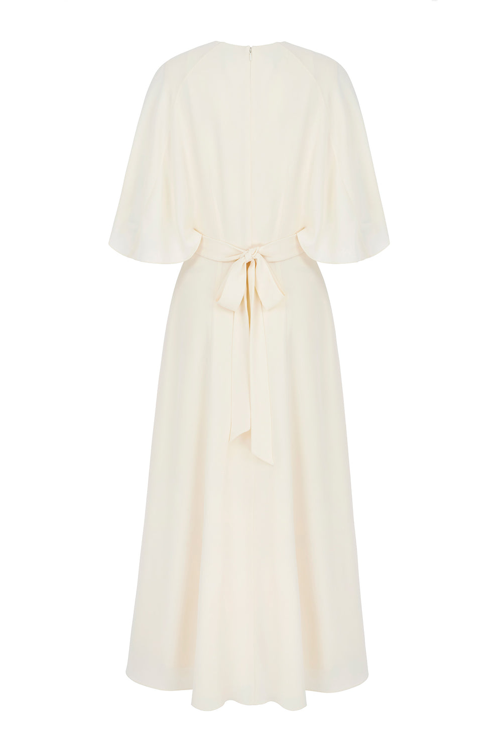 Load image into Gallery viewer, Florence Cape Dress Silk Crepe Vanilla