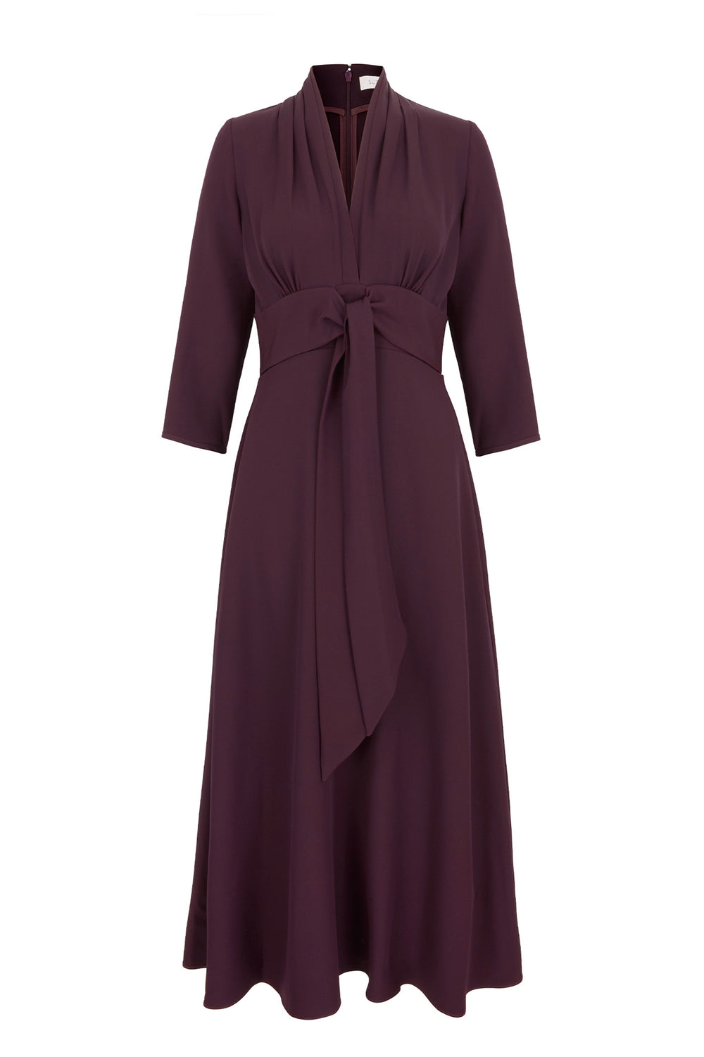 Load image into Gallery viewer, Fontaine Silk Crepe Dress Aubergine
