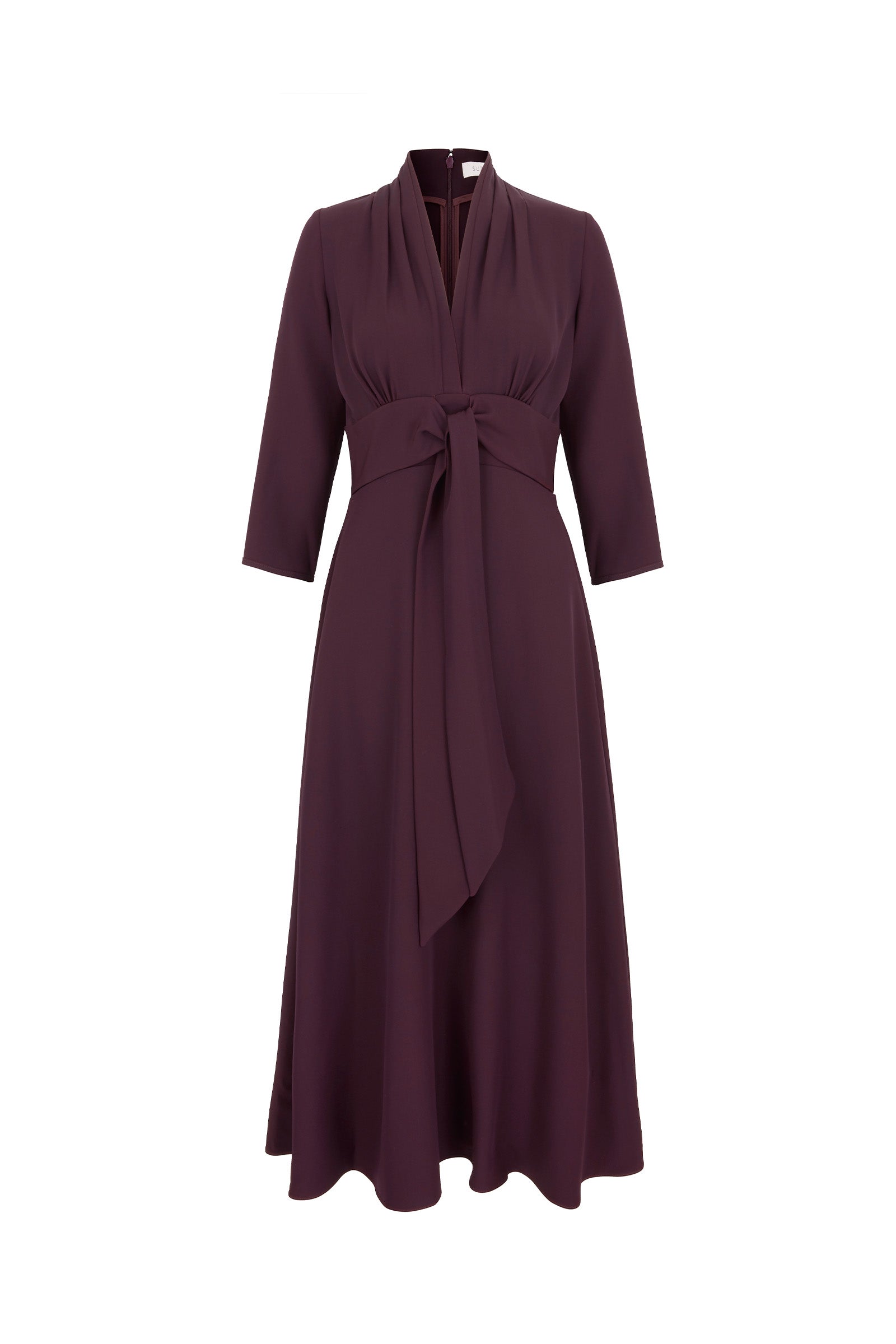 Suzannah London mauve occasion formal dress with a tie waist