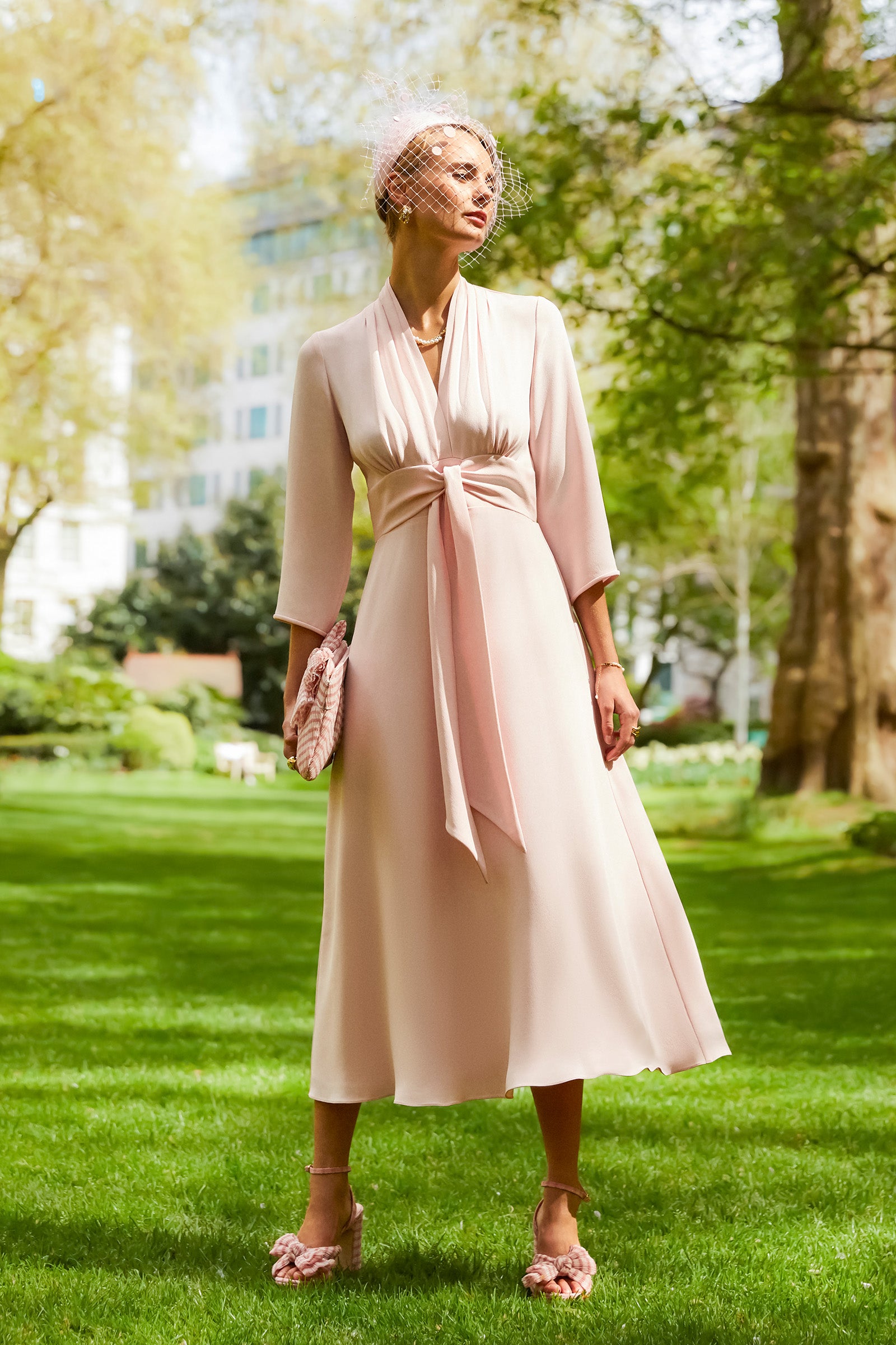 ワンピース 1940s Pale Pink Dress Fontaine Silk Crepe Dress Paris Pink | Events & Mother Of The