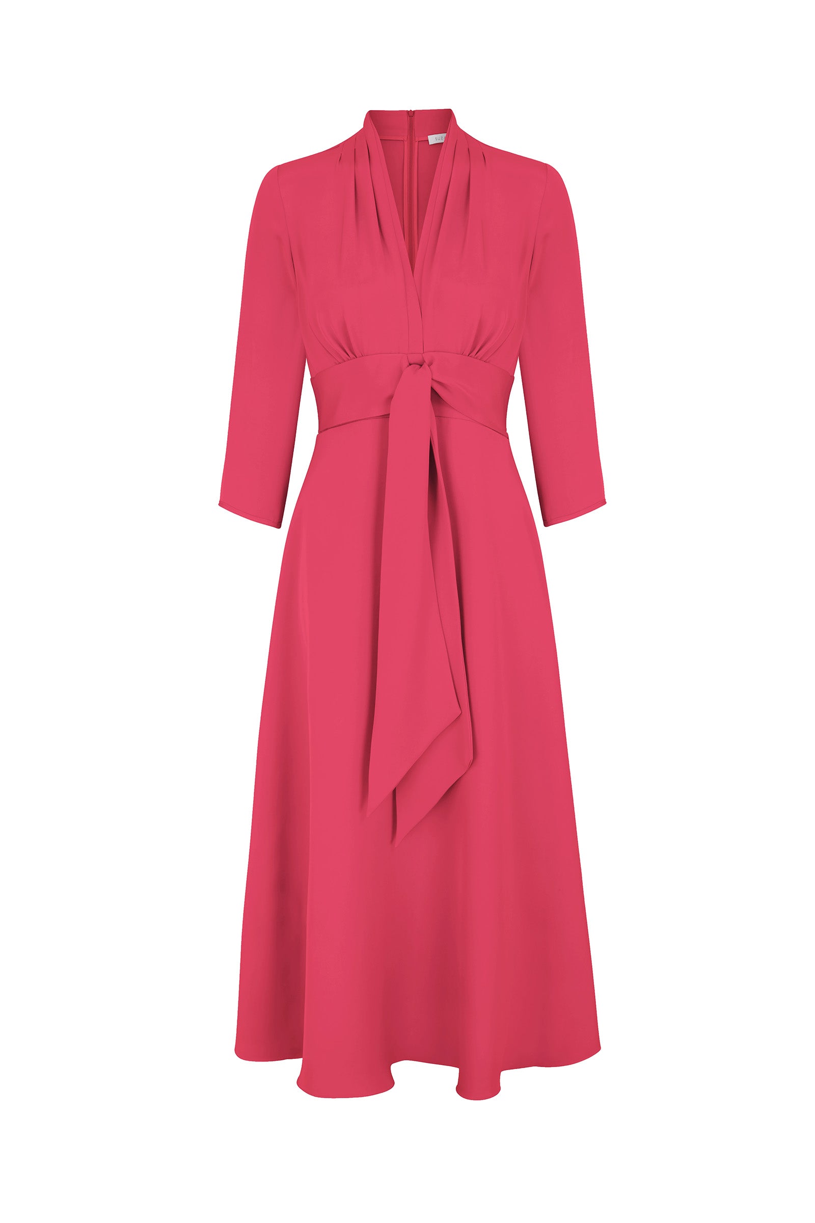 Fontaine Silk Crepe Dress Raspberry | Suzannah London