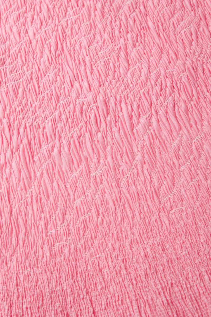 Load image into Gallery viewer, Formentera Plissé Cotton Silk Dress Raspberry