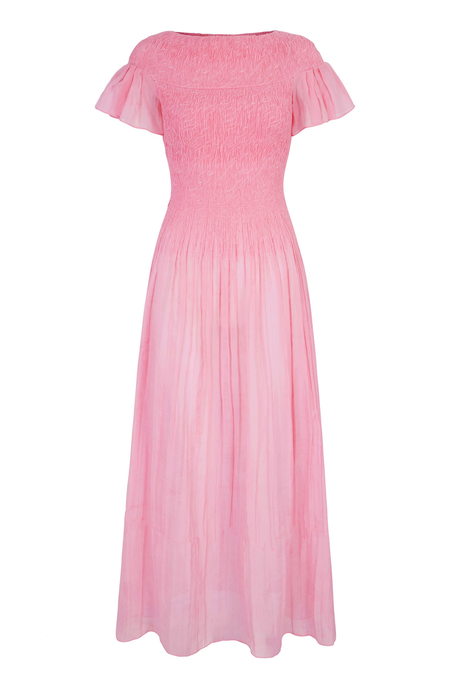 Formentera Plissé Dress Raspberry | Suzannah London
