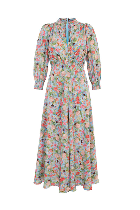 Gabriella Floral Print Silk Tea Dress  x Joe Horner