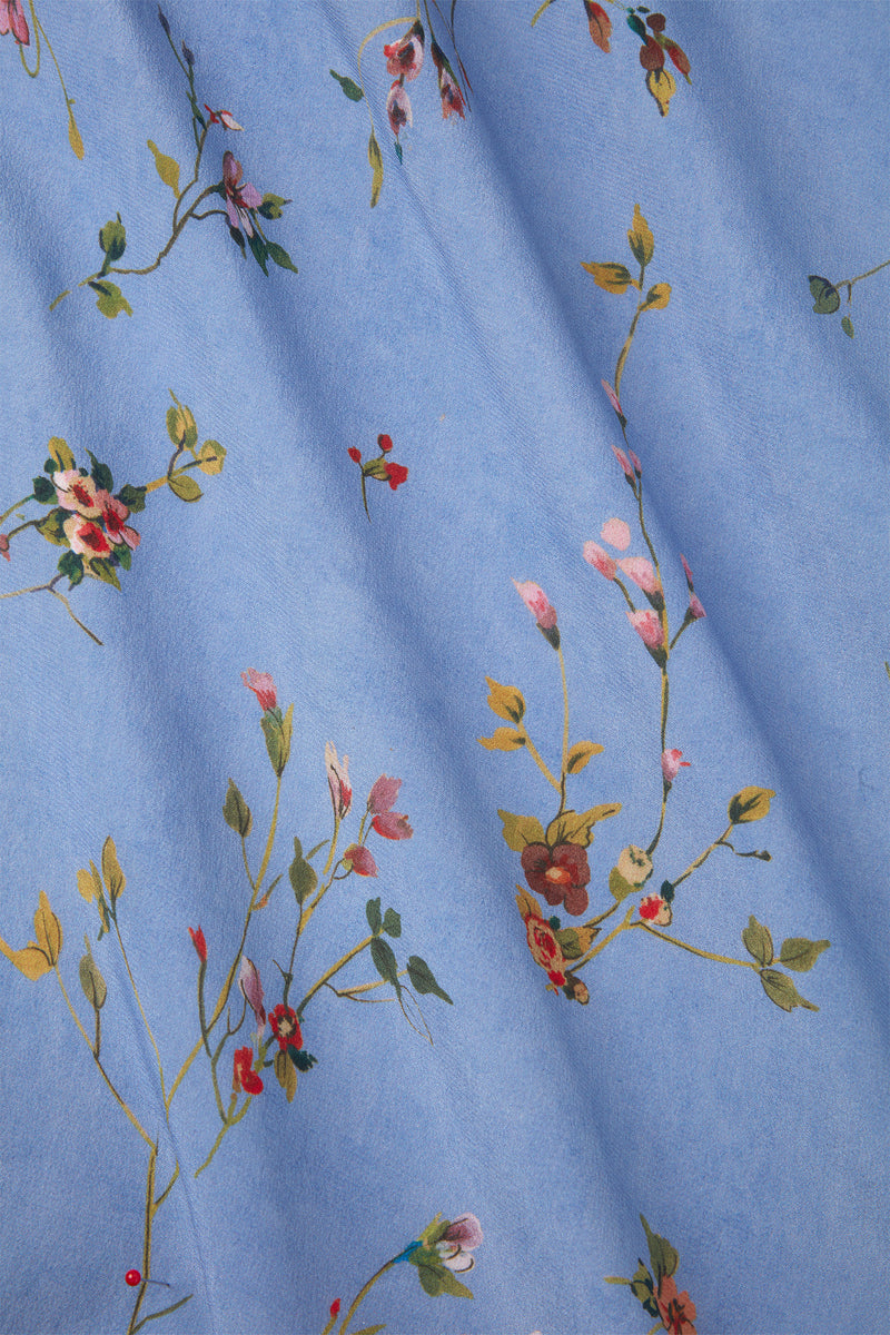 Load image into Gallery viewer, Gabriella Silk Tea Dress Meadow Floral Blue