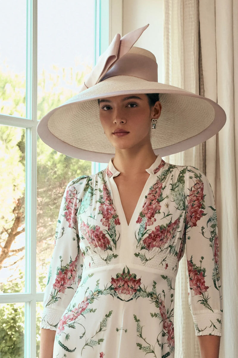 Load image into Gallery viewer, Margot Wide Brim Couture Bow Hat x Ruth Ravenscroft
