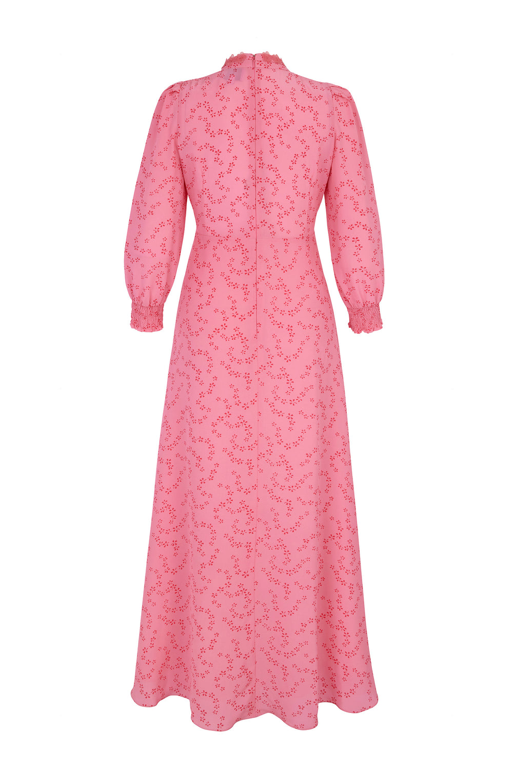 Load image into Gallery viewer, Elyse Silk Tea Dress Trailing Stars Raspberry