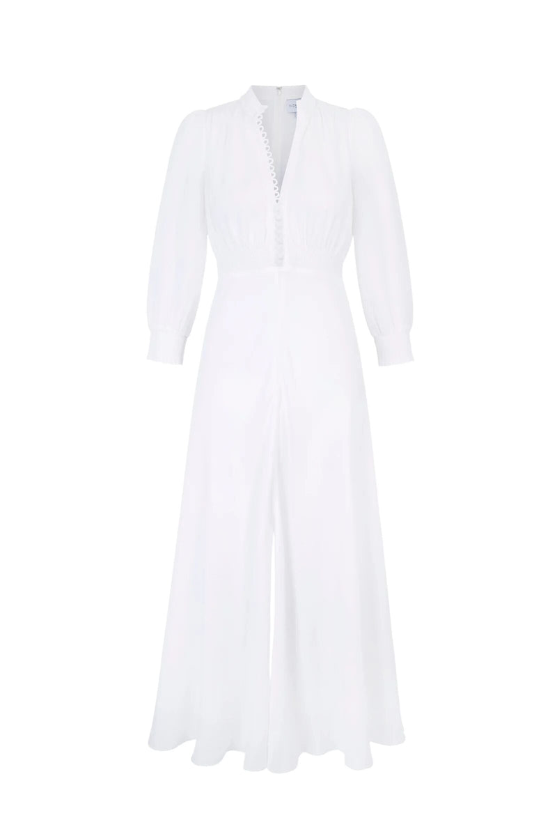 Load image into Gallery viewer, Gabriella Dress White Floral Cloqué