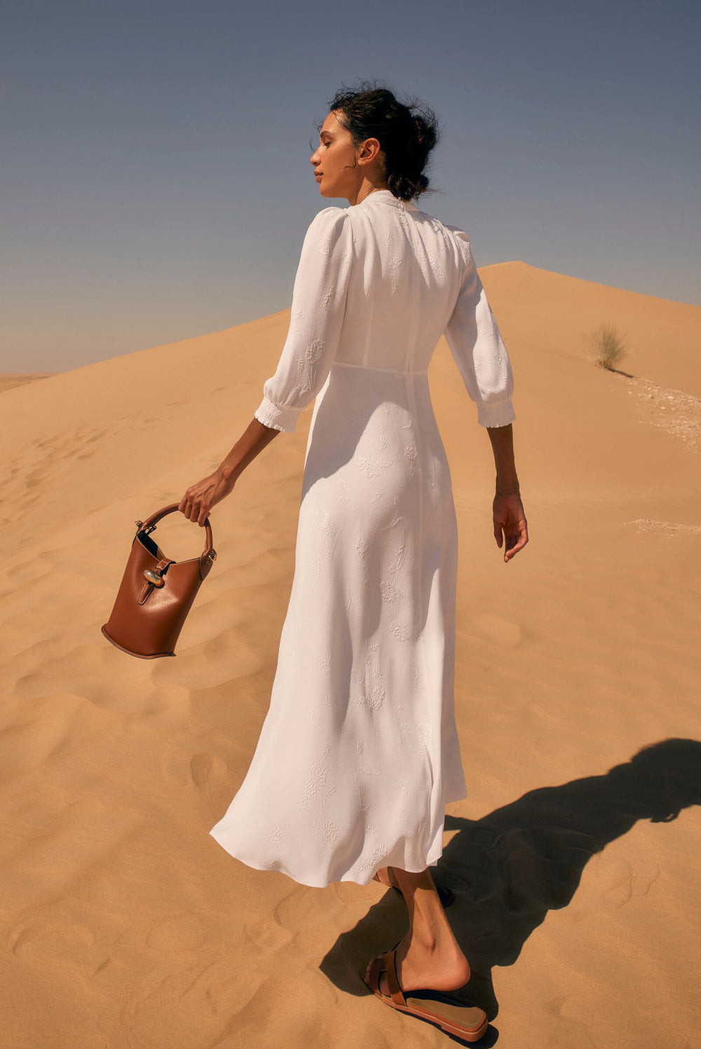 Load image into Gallery viewer, Gabriella Dress White Floral Cloqué