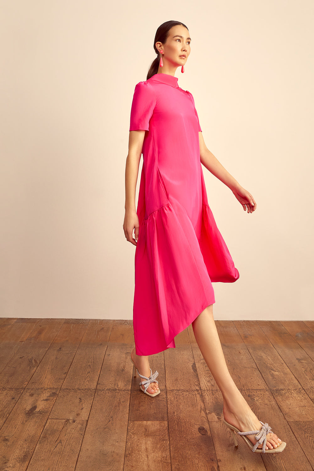 Load image into Gallery viewer, The Garland Dress Hot Pink
