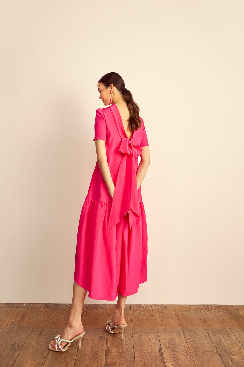 Load image into Gallery viewer, The Garland Dress Hot Pink